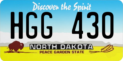 ND license plate HGG430