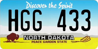 ND license plate HGG433