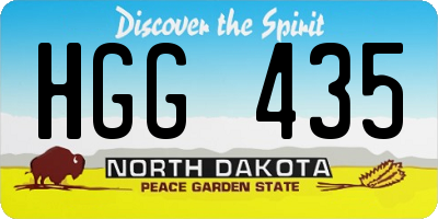 ND license plate HGG435