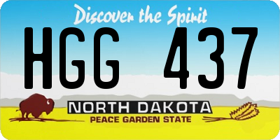 ND license plate HGG437