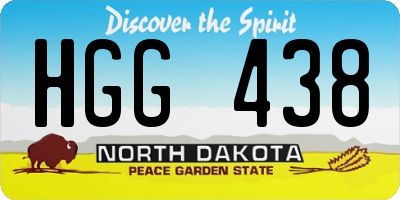 ND license plate HGG438