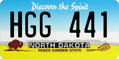 ND license plate HGG441