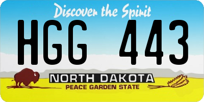ND license plate HGG443