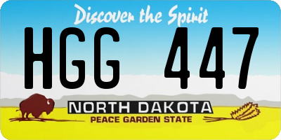 ND license plate HGG447