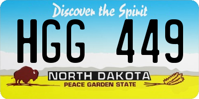 ND license plate HGG449