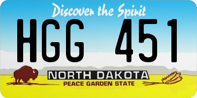 ND license plate HGG451