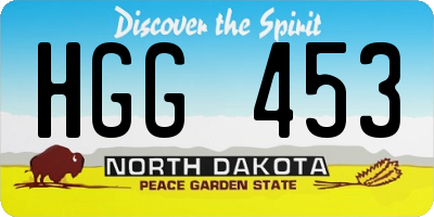 ND license plate HGG453