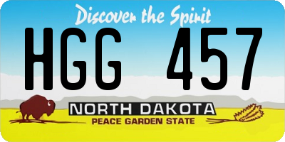 ND license plate HGG457