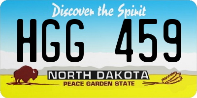 ND license plate HGG459