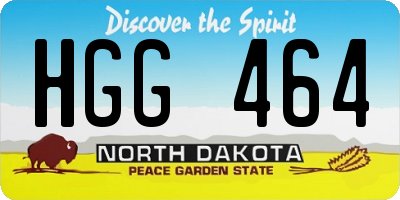 ND license plate HGG464