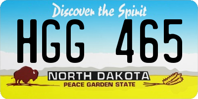 ND license plate HGG465