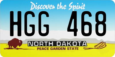 ND license plate HGG468