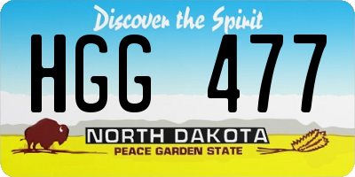 ND license plate HGG477