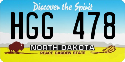 ND license plate HGG478