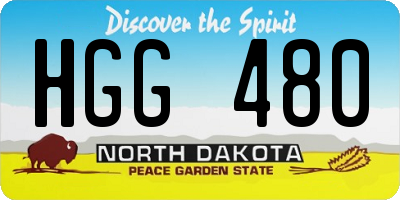 ND license plate HGG480