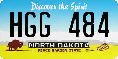 ND license plate HGG484