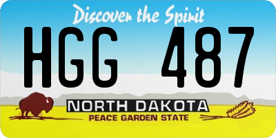 ND license plate HGG487