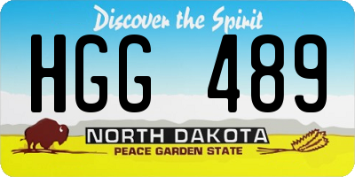 ND license plate HGG489