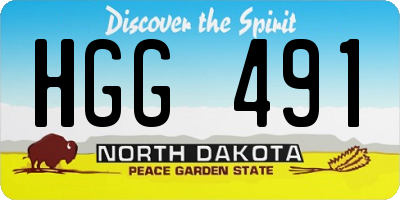 ND license plate HGG491