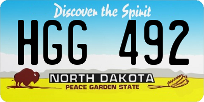 ND license plate HGG492