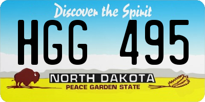 ND license plate HGG495
