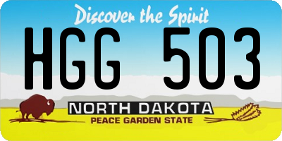 ND license plate HGG503