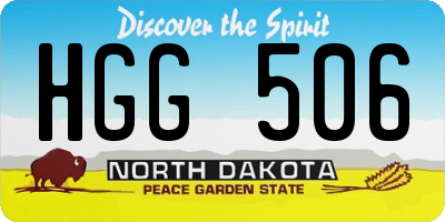 ND license plate HGG506
