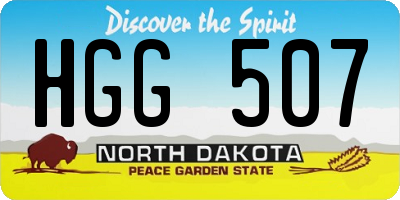 ND license plate HGG507