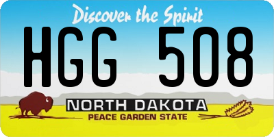 ND license plate HGG508