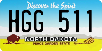 ND license plate HGG511