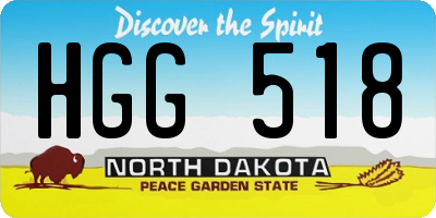 ND license plate HGG518