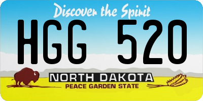 ND license plate HGG520