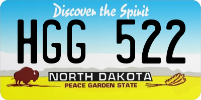 ND license plate HGG522