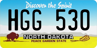 ND license plate HGG530