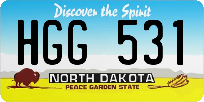 ND license plate HGG531