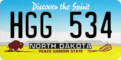 ND license plate HGG534