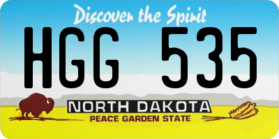 ND license plate HGG535