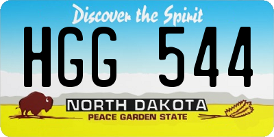 ND license plate HGG544