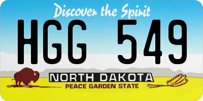 ND license plate HGG549