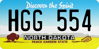 ND license plate HGG554