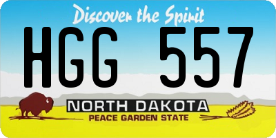 ND license plate HGG557