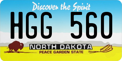 ND license plate HGG560