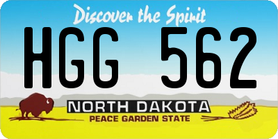 ND license plate HGG562