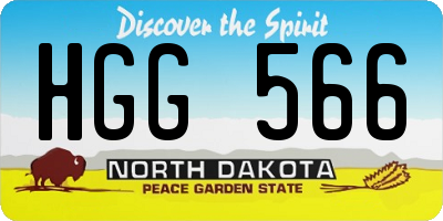 ND license plate HGG566