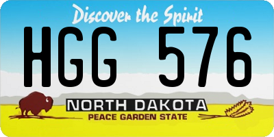 ND license plate HGG576