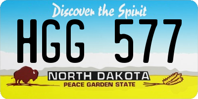 ND license plate HGG577
