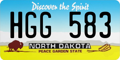 ND license plate HGG583