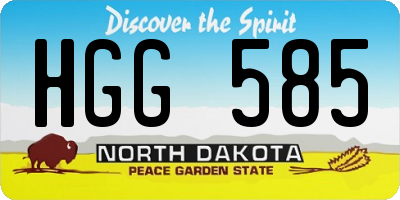 ND license plate HGG585
