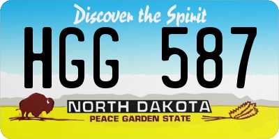 ND license plate HGG587