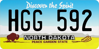 ND license plate HGG592